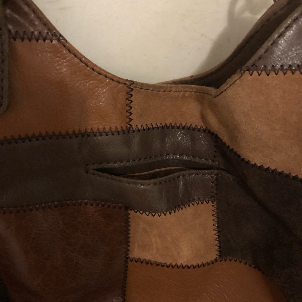 The Sak Classic Patchwork Leather and Suede shoulder Bag - Brown - Picture 3 of 6